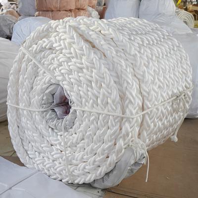 China 96mmx220m Polyester Marine Mooring / Towing Rope 8 Strand Te koop