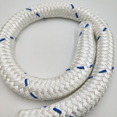 China White Nylon Fiber Double Braided Nylon Marine Rope Mooring Rope for sale