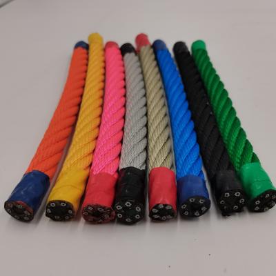 China Colorful 16mm 6 Strand Twist PP Multifilament Combination Rope For Climber for sale