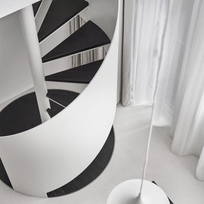 China Modern ECT 2023 beautiful small white coiled spiral staircase with atmosphere light for sale