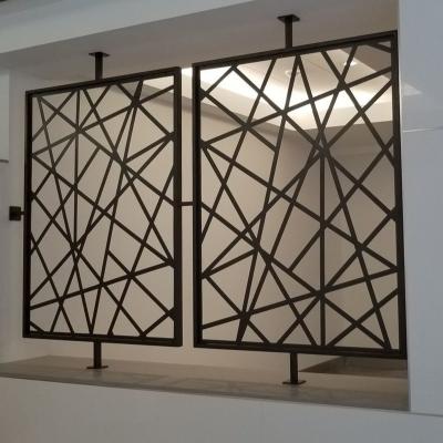 China Art Deco ECT Restaurant Stainless Brass Bronze Color Restaurant Room Dividers Curtain Room Dividers Decorative Metal Screen Panels for sale