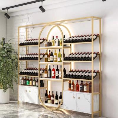 China Customized Stocked Wine Store Design Wine Display Rack Wine Store Furniture Wine Showcase For Shops for sale