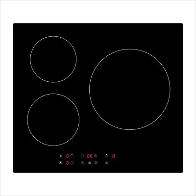 中国 Safety Feature 60cm Induction Cooker Glass Touch Control 3 Sensor Ceramic Burners Built In Induction Hob 販売のため