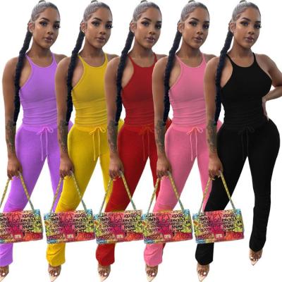 China Anti-pilling Two-Piece Set Tank Top Sets Women's Clothing Casual Sports Two-Piece Pants Two-Piece Set for sale