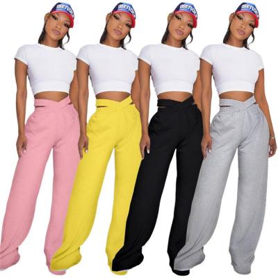 China Anti-wrinkle summer ladies fashion pants female track sports flare pants women for sale