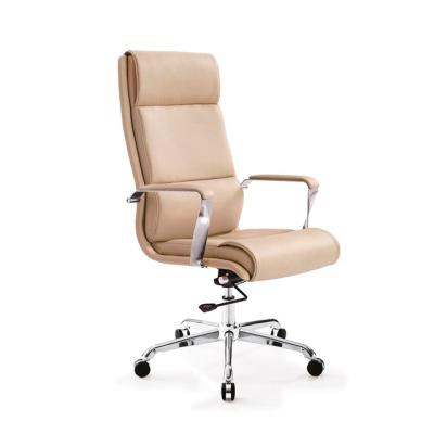 China Executive Chair Leather Office Chair Revolving Silent Wheels Use For Company Boss Room for sale