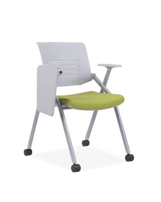 China Factory price four legged meeting chair training chair foldable with notepad for sale