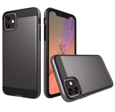 China Brushed Pattern Armor Phone Case For iPhone 11 Pro Max Army PC TPU Hybrid Mobile Phone Cover For iphone 12 for sale