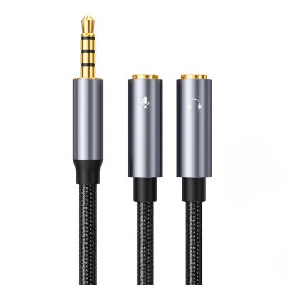 China SOTAKO 3.5mm Microphone Factory Price Male to Female 1 to 2 Mic Earphone to Microphone and Earphone Y Splitter Cable for sale