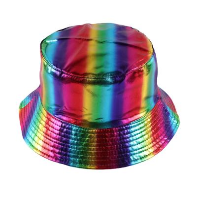 China Fashion\custom embroidery unisex LOGO Streetwear Cooling Drawstring Rainbow 3M Reflective Bucket Hat fashion comfortable\durable for sale