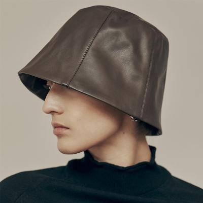 China Fashion Winter Genuine Leather Bucket Wide Brim Hats Wholesale High Quality Fashion Comfortable\Durable For Men Women for sale