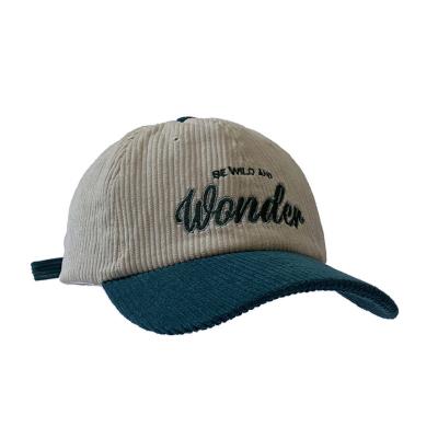 China JOINT high quality cheap custom made pieces design men unisex baseball cap and hats vintage corduroy 6 panel real stylish stylish for sale