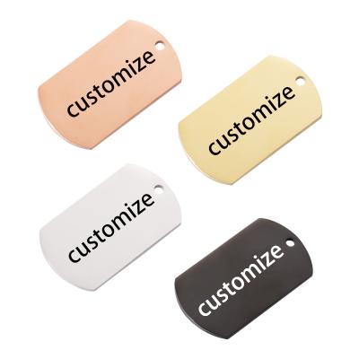 China Custom Real U Hypoallergenic Jewelry Tags For Jewelry Making Stainless Steel Jewelry Tag Custom Laser Engraved Logo Charm Holiday Gifts for sale