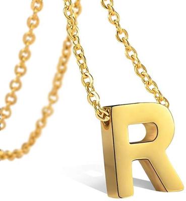 China Real U TRENDY Jewelry Personalized Necklace With Initials Alphabet Monogram Initial Letter Necklace Customized Jewelry 2021 for sale