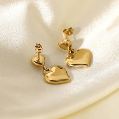 China 2022 Real Jewelry CLASSIC Custom Made High Quality Statement Heart Earrings U Shape 18K Gold Plated Designer Inspired Earrings For Women for sale