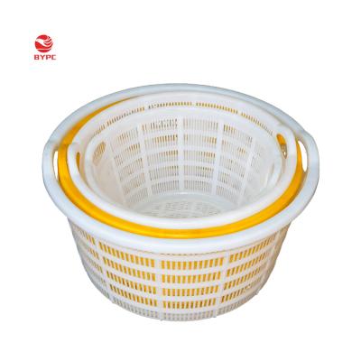 China Mesh Factory Direct Selling Vented Stackable Round Plastic Watermelon Crate With Handle for sale