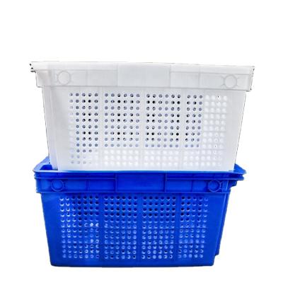 China Heavy duty HDPE solid box plastic stackable and nesting crate for fruit and vegetable storage for sale