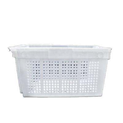 China High Quality Solid Box HDPE Mesh Vented Stackable And Plastic Nesting Crate / Box For Industrial Fruit Processing for sale