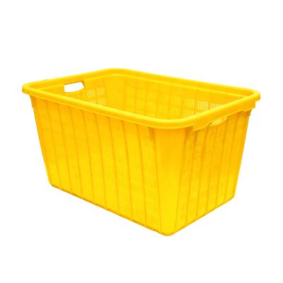 China Mesh Factory Sale Heavy Duty Vented Mobile Turnover Plastic Vegetable Crate For Fruit Storage for sale