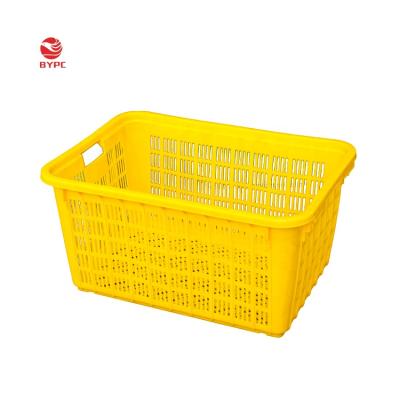 China Bulk Application Mesh Large Capacity Reusable Plastic Agricultural Crate With Metal Handle for sale