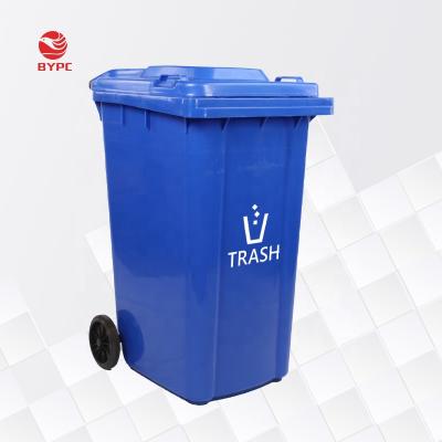 China 240 Liter Plastic Wheeled Outdoor Bin / Trash Bin / Waste Bin Durable HDPE Large Size for sale