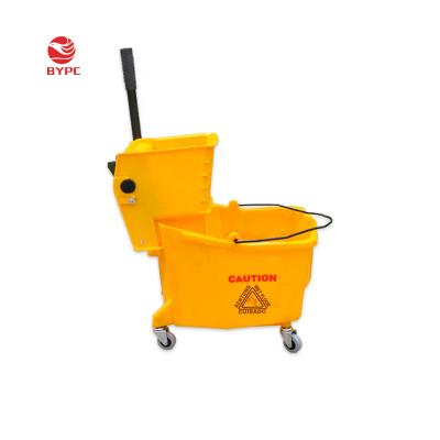 China 30 Liter Sustainable Restaurant Cleaning Equipment Rolled Broom Bucket Wringer Broom Cart For Cotton Broom for sale