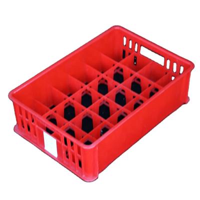 China Plastic Mesh Red Beer Grid Basket Cups Glass Washing Storage Case 24 Cups Grid Boxes for sale