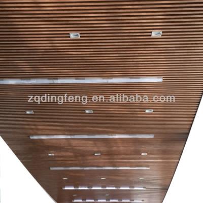 China Wood Artistic Color Ceilings Aluminum Strip Ceiling For Outdoor , PVDF Coated for sale