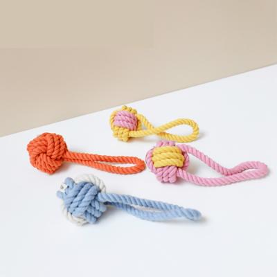 China Viable Sharp Dog Toy Knot Cotton Rope Ball Molar Sharp Bite Chew Resistance Relieving Large, Medium and Small Dog Boredom Products for sale