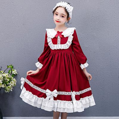 China Lolita Dress New Style Red Anti-Wrinkle Anti-Wrinkle Lolita Dress Kids Dress Lovely Boutique Teen Dresses For Girls for sale