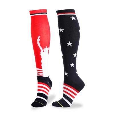 China New Flag Compression Stockings Outdoor Sports Compression Sports Socks for sale