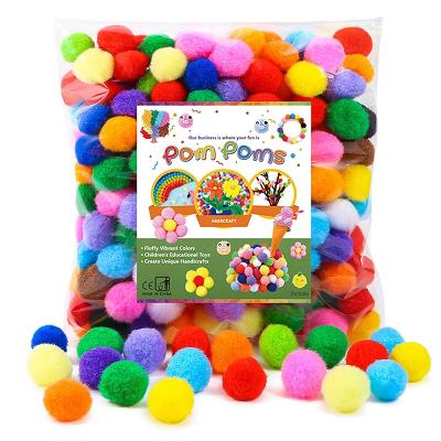 China Eco-Friendly Multicolor Arts And Crafts 1 Inch Assorted Pom Poms Balls For DIY Decorations for sale