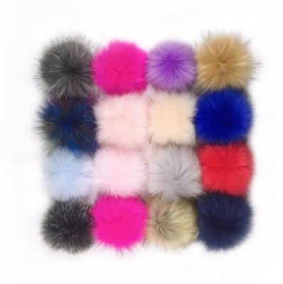 China Fashionable Faux Fur Fox Rabbit Fur Pom Poms With Snap Buttons For Hats for sale