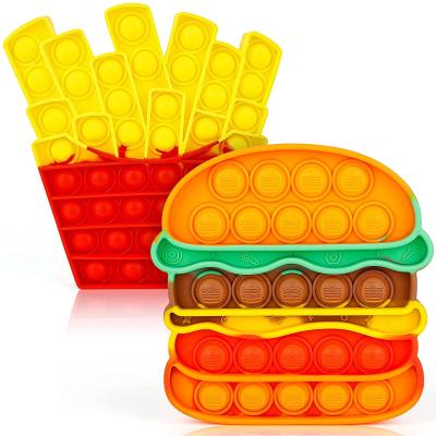 China Widely Used Hamburger Fries Bubble Sound Popping Sensory Stirring Person Toy For Adult And Children for sale