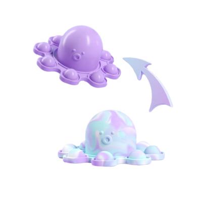 China Decompression Sensory Silicone Pendant Toy Octopus Stirring Person Double Sided Rocking Toy for sale