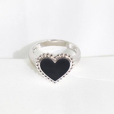 China High Quality Jewelry Simple Design Custom Adjustable Jewelry Rings Heart Shape Silver Rings Women for sale