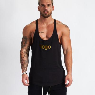 China Logo High Quality Shirt Mens Custom Made Antibacterial Stringer Tank Top for sale