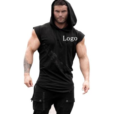 China Private Label Antibacterial Gym Clothes Sleeveless Pull Over Hoodies Sport Running Vest For Men for sale