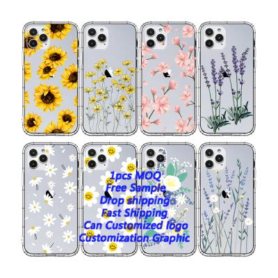 China Clear Rose Flower 3D Printing Shockproof TPU Cell Phone Case For iPhone 13 Pro Max for sale