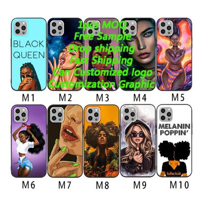 China Shockproof Black Queen Women Girl Soft Cell Phone Case Bags For iPhone 13 Pro Max for sale