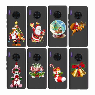 China Eco-friendly Merry Christmas Santa Claus Black TPU Cell Phone Case For HUAWEI MATE 30 PRO for sale