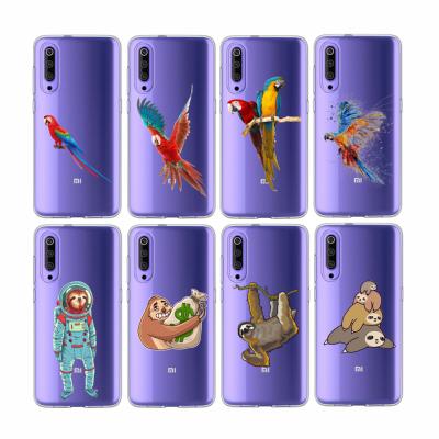 China 100% Clear Eco-friendly Design Psittaciformes TPU Sloth Bear Case Phone Cell Phone Cases For xiaomi 9 cc9 MIX for sale