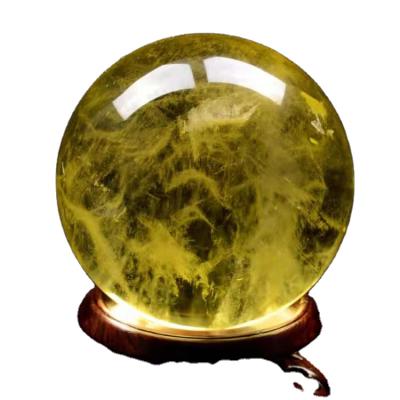 China China natural crystal balls yellow citrine sphere for decoration for sale