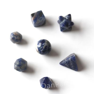 China China natural lapis lazuli quartz crystal geometric shape carved geometric decoration for sale