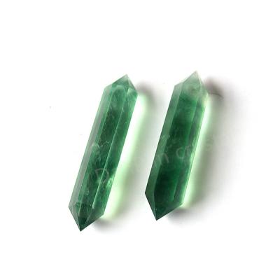 China Wholesale Polished Green Fluorite Double Point Quartz Crystal Dots From China for sale