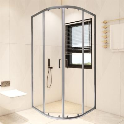 China Modern Arc Corner Sliding Door With 6mm Shower Room Chrome Alum Bath Shower Enclosure Clear Glass Enclosure for sale