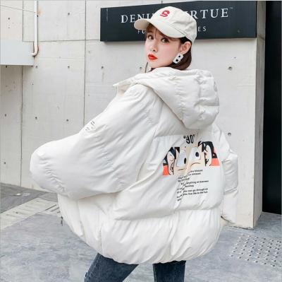 China 2021 Female Casual Autumn Cartoon Print Parkas Plus Size Anti-wrinkle Outwear Winter Jacket Coats For Women for sale