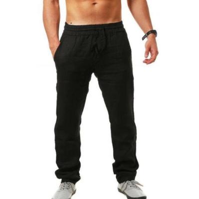 China 2021 Hot Selling Anti-Wrinkle Soft Men's Casual Long Canvas Pants Loose Trousers Summer Yoga Beach Lightweight Casual Pants for sale