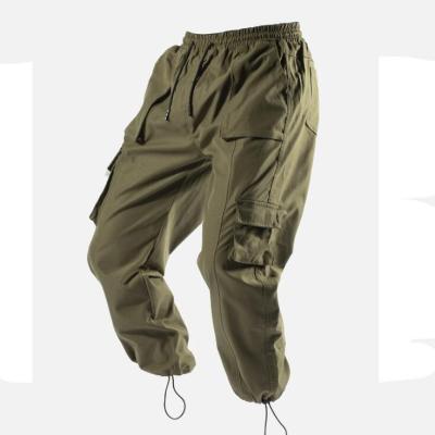 China 2021 New Style Autumn Winter Men's Anti-wrinkle Elastic Waist Ankle Band Hip Hop Cargo Jogger Pants With Pockets for sale