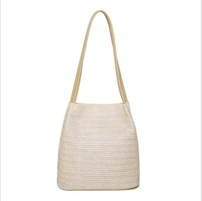 China Fashion Women's Storage Bags Straw Handbag Shoulder Bag Tote 2021 Summer Beach Straw Large Woven Bags Purse Tote Women for sale